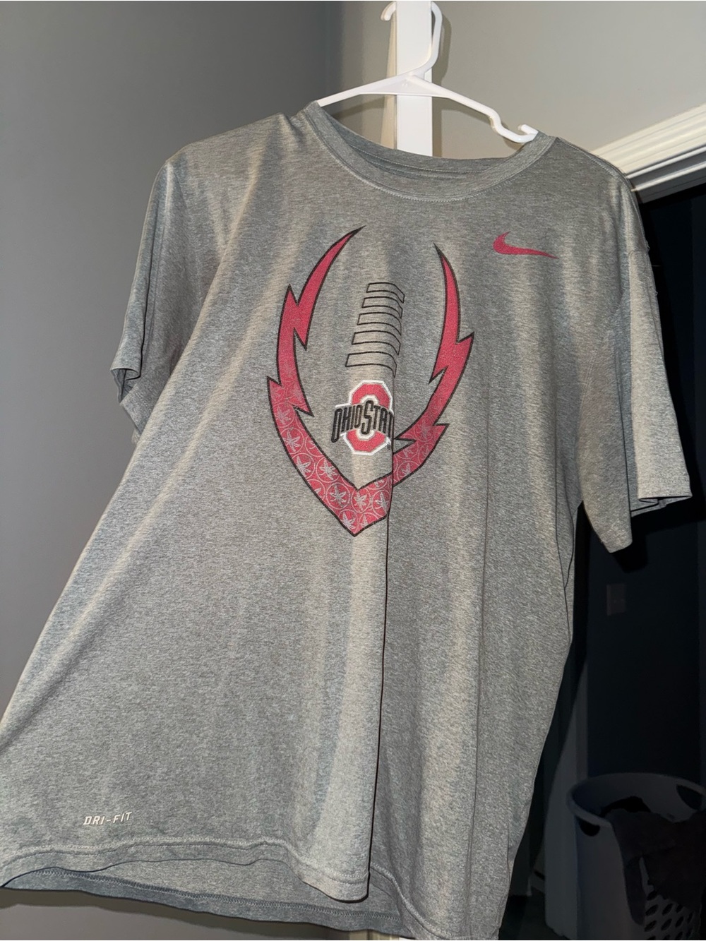 Nike Gray and Maroon Ohio State Dri-FIT Tee